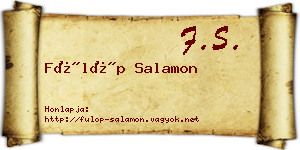 Fülöp Salamon névjegykártya