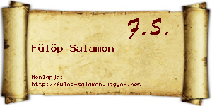 Fülöp Salamon névjegykártya